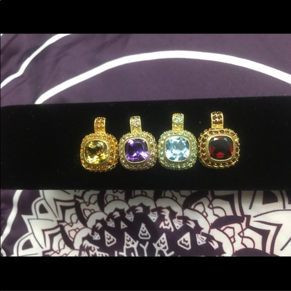 925 Silver Gold Plated Amethyst CZ Ring & Bracelet - Picture 14 of 14